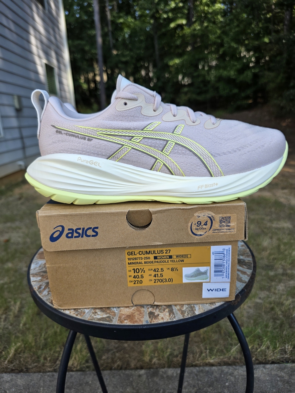 Asics Gel Cumulus 27 1012B773 Mineral Beige Sneaker Women Sz 10.5 Wide Worn 1x